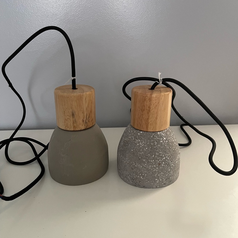 Concrete pendant (2) different texture